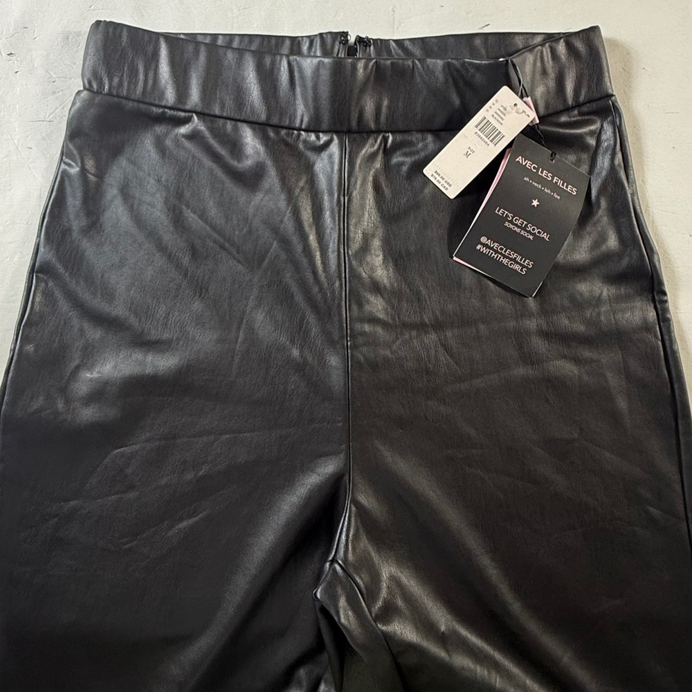 Avec Les Filles Faux Leather Leggings Womens Medium High Rise NWT MSRP $80